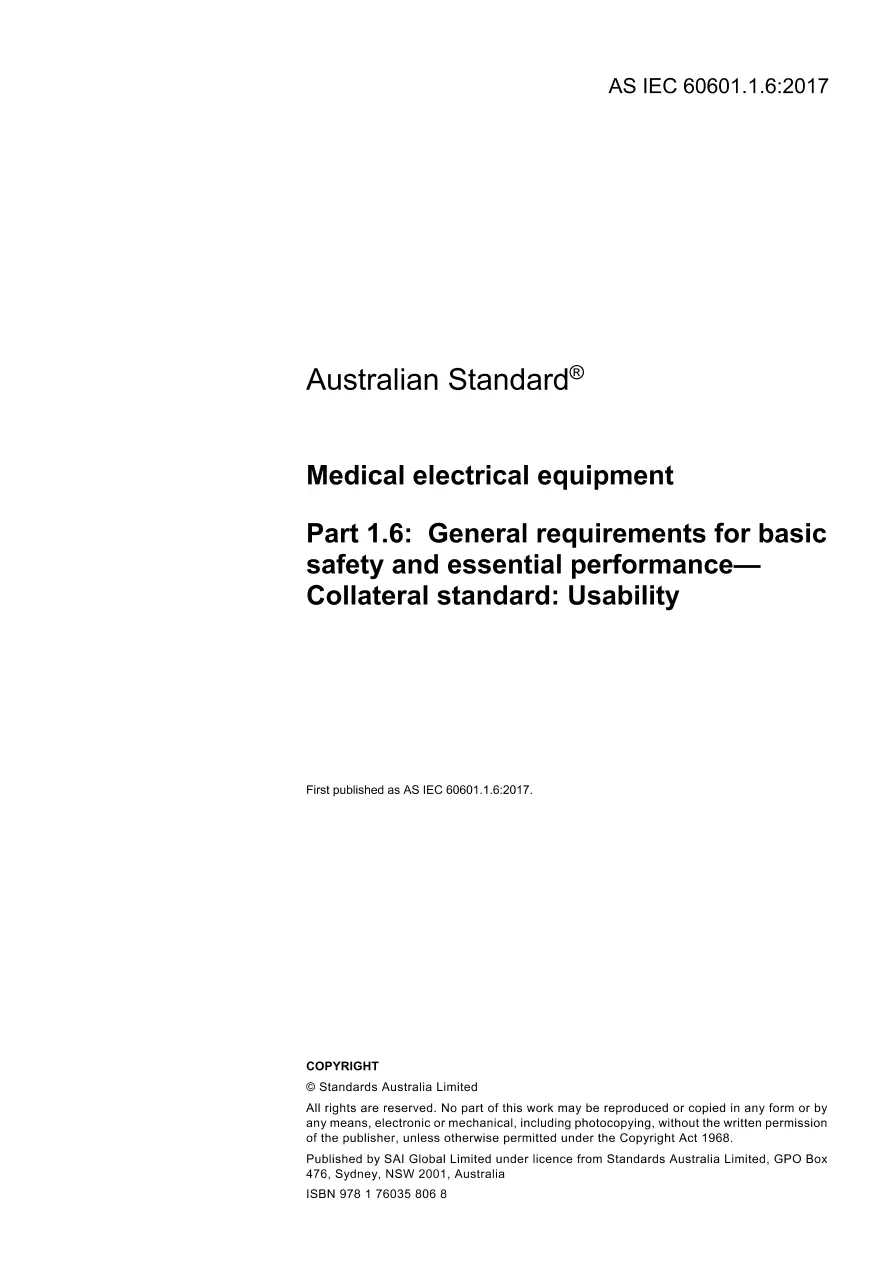 AS IEC 60601.1.6:2017 pdf