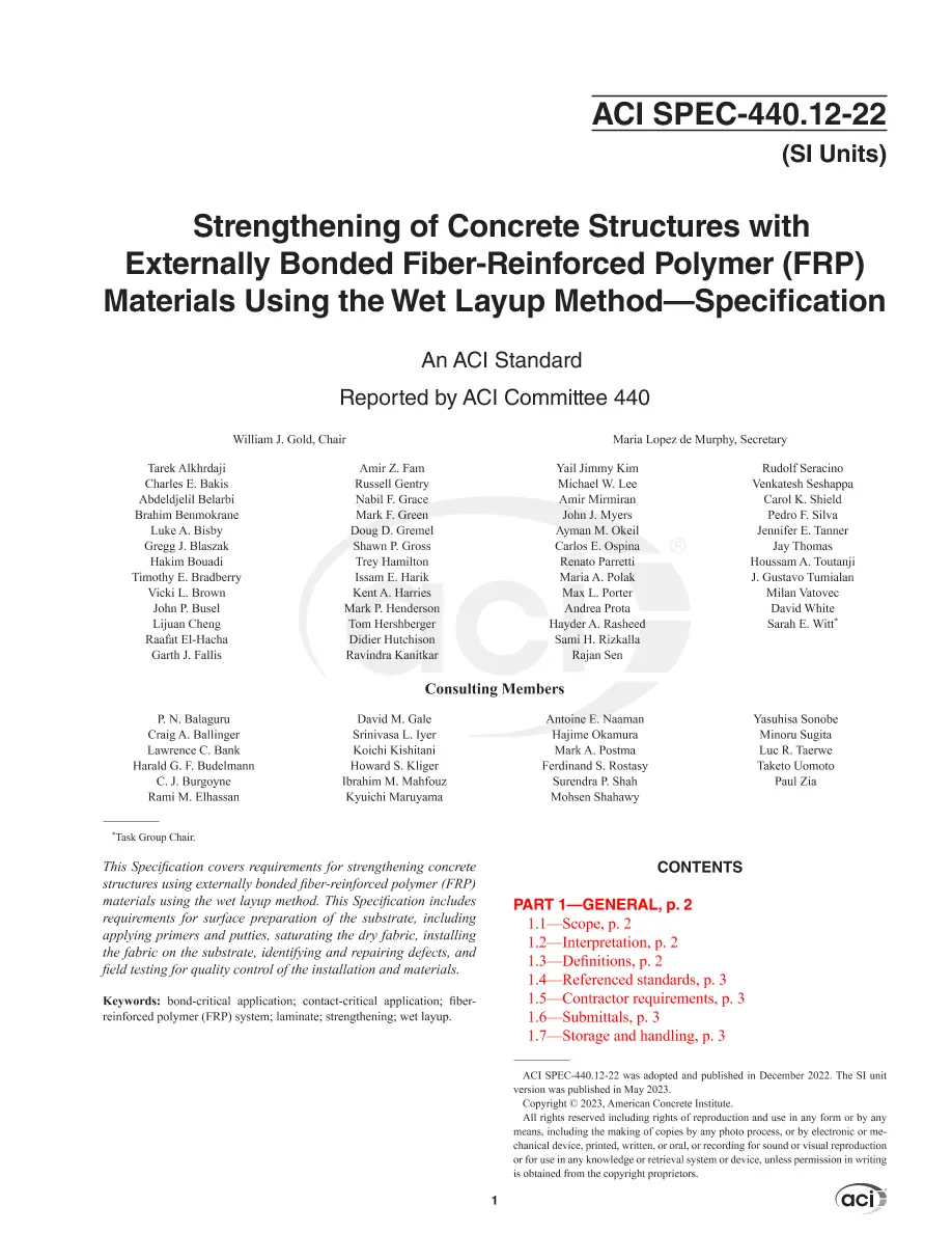 ACI SPEC-440.12-22 (SI Units) pdf