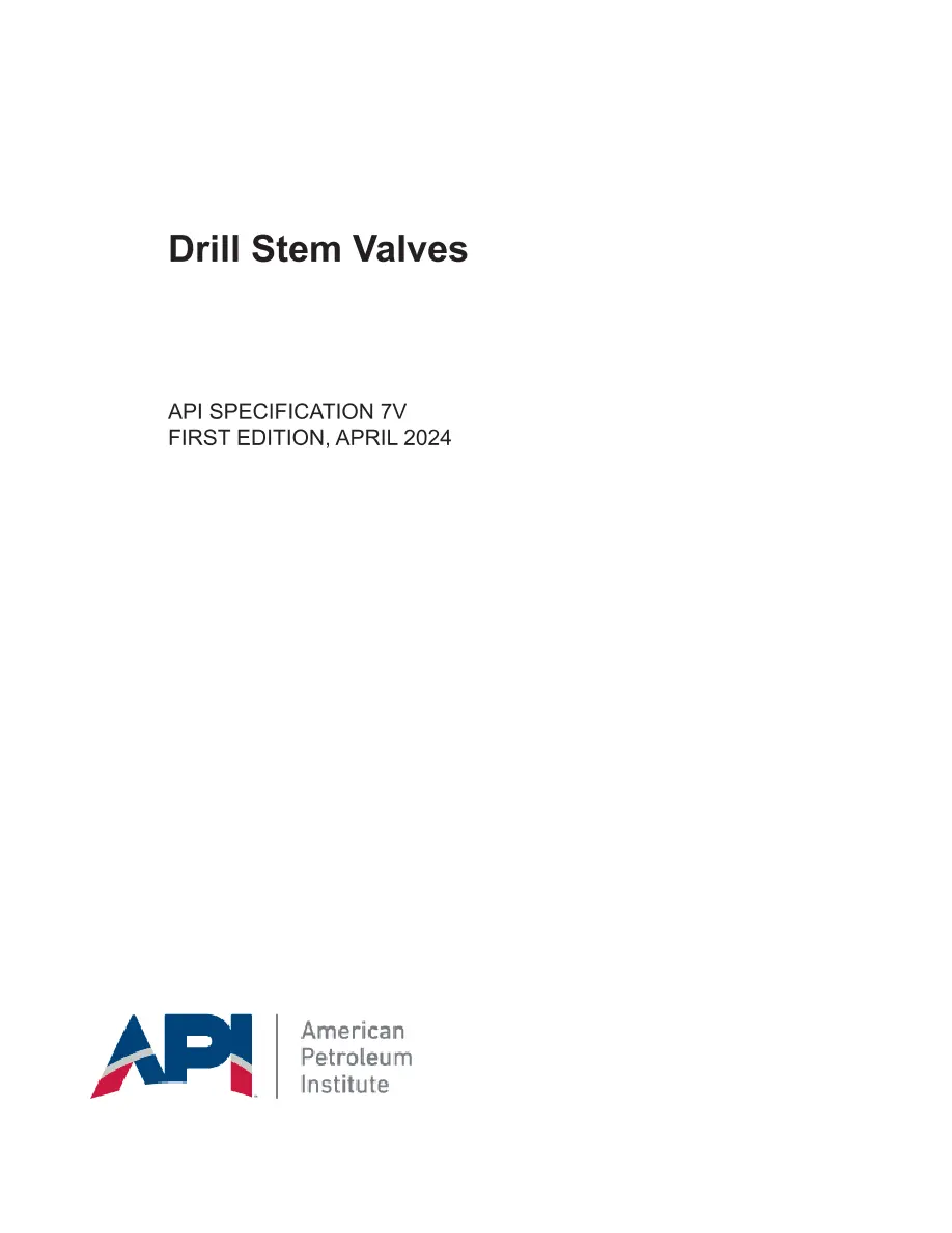 API Specification 7V First Edition PDF