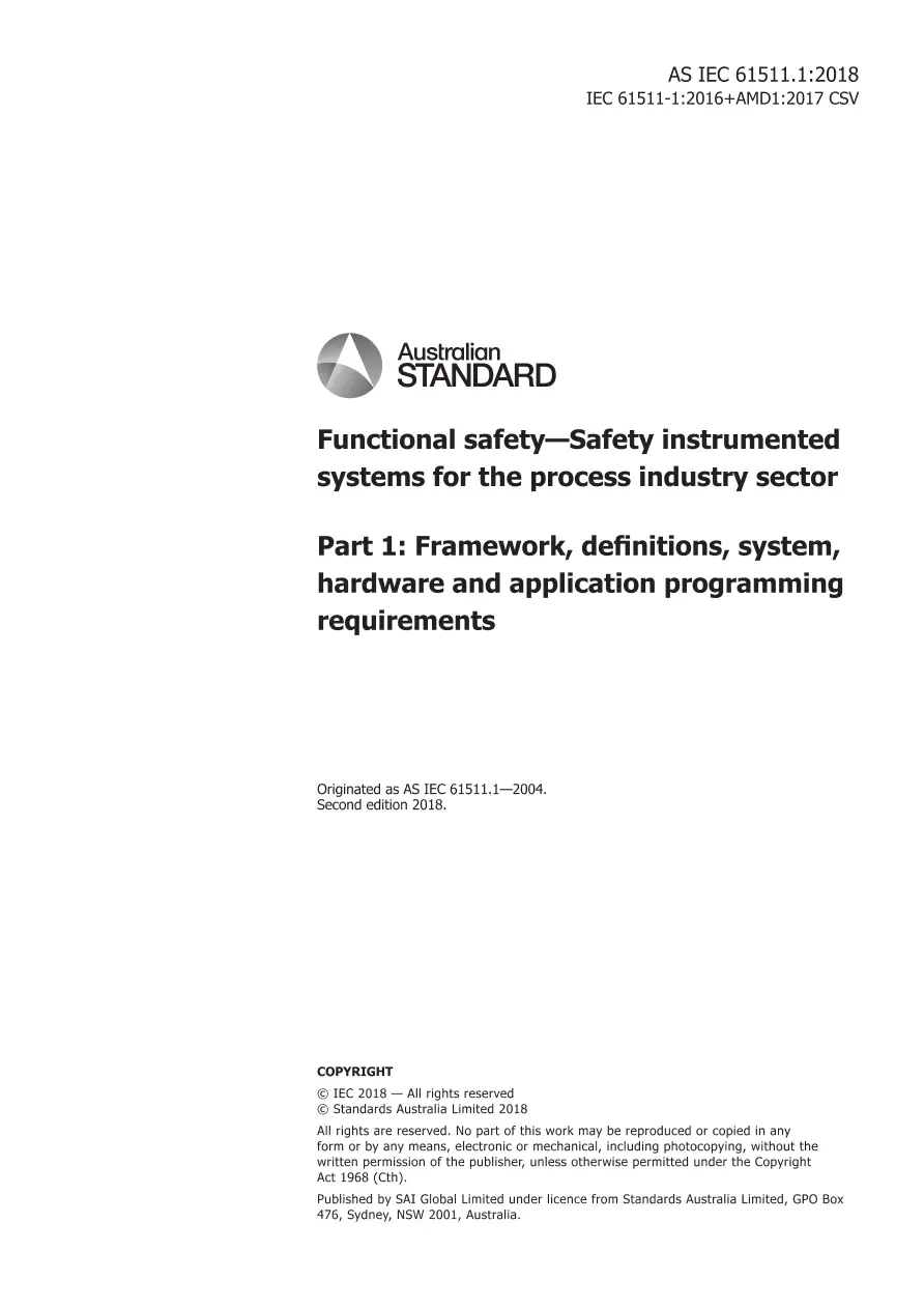 AS IEC 61511.1:2018 pdf