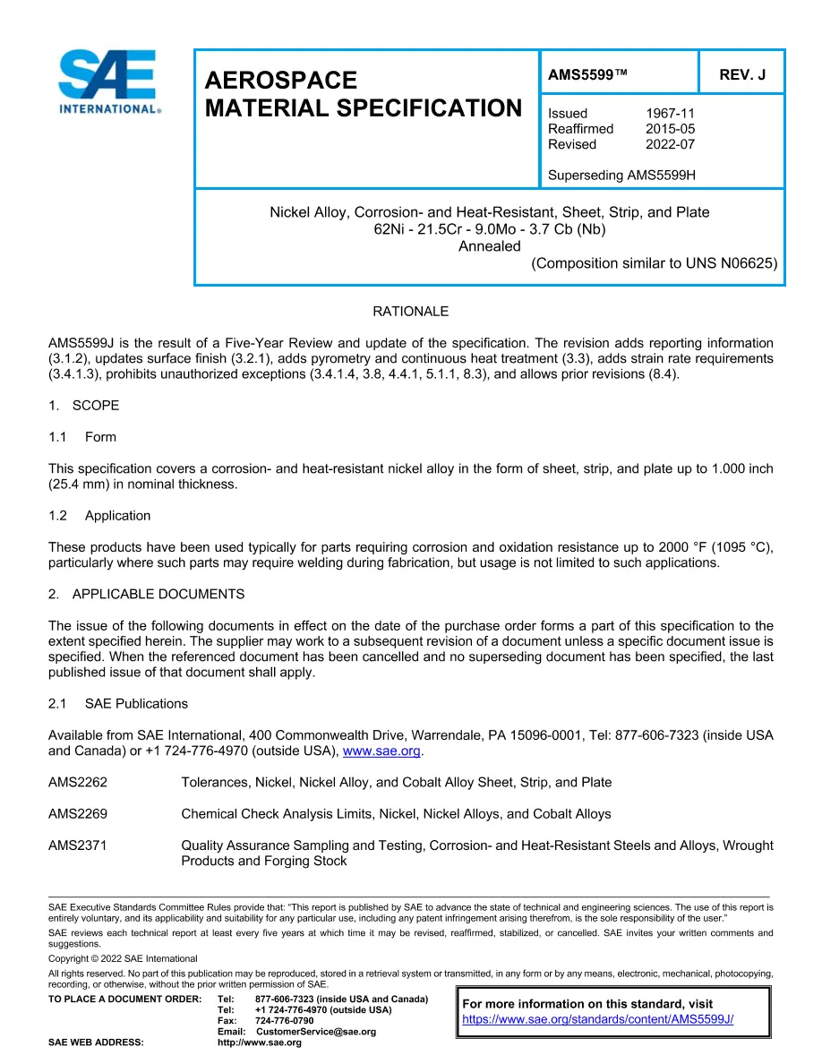 SAE AMS5599J pdf