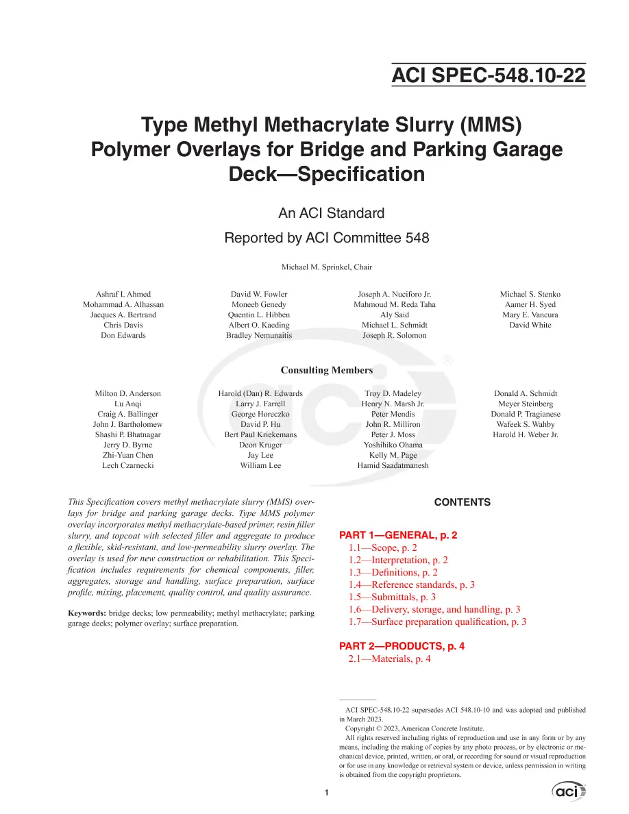 ACI SPEC-548.10-22 pdf