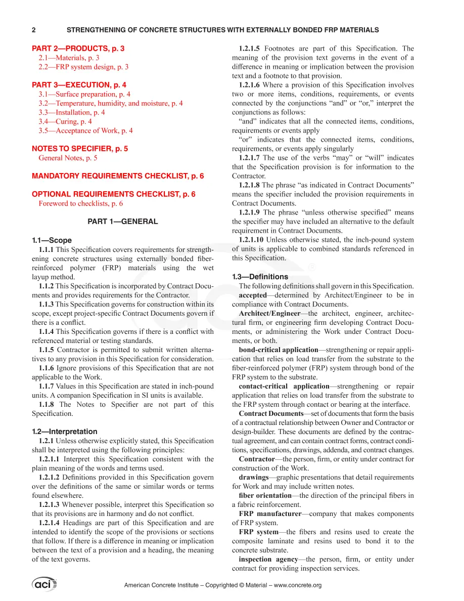 ACI SPEC-440.12-22 pdf