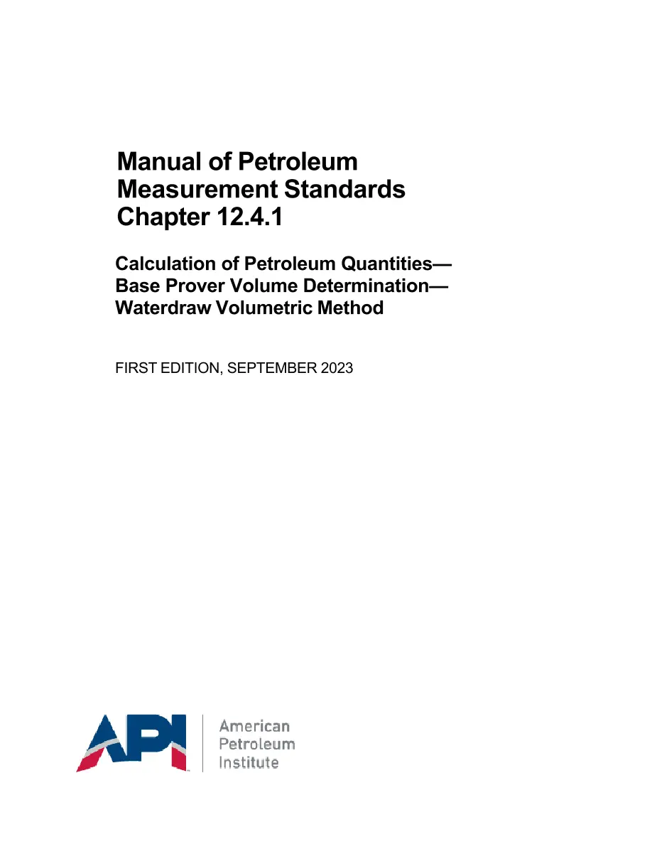 API MPMS Chapter 12.4.1 First Edition pdf