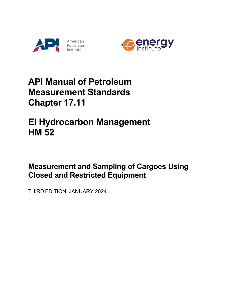 API MPMS Chapter 17.11 / EI HM 52 pdf