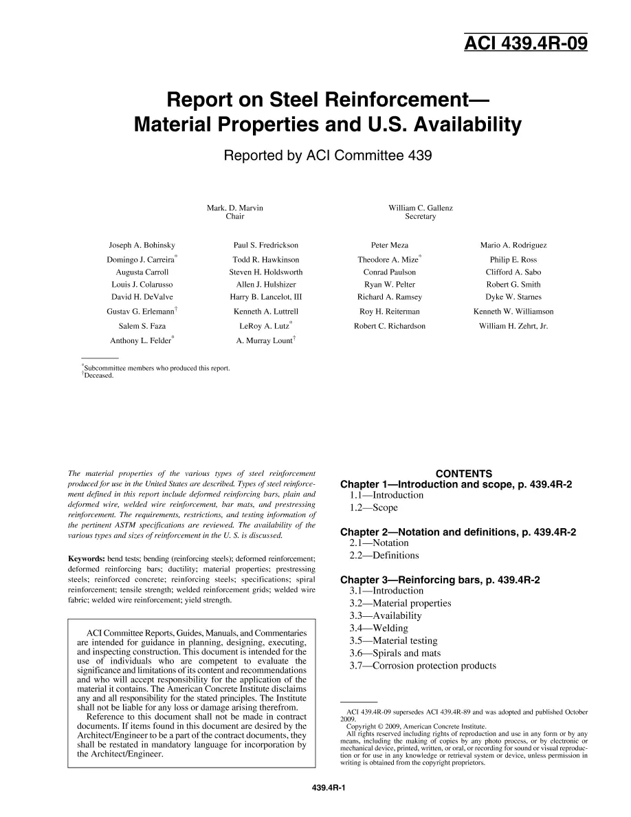 ACI 439.4R-09 (R2017) pdf