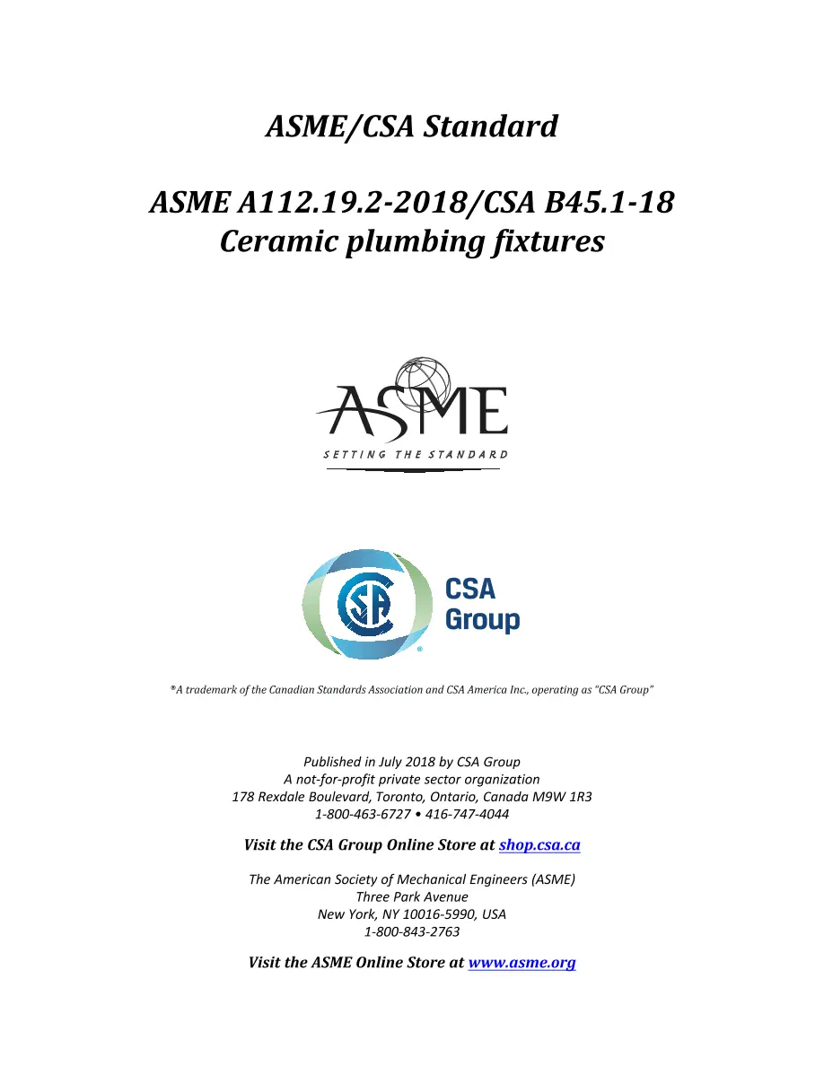 ASME A112.19.2-2018/CSA B45.1-18 pdf