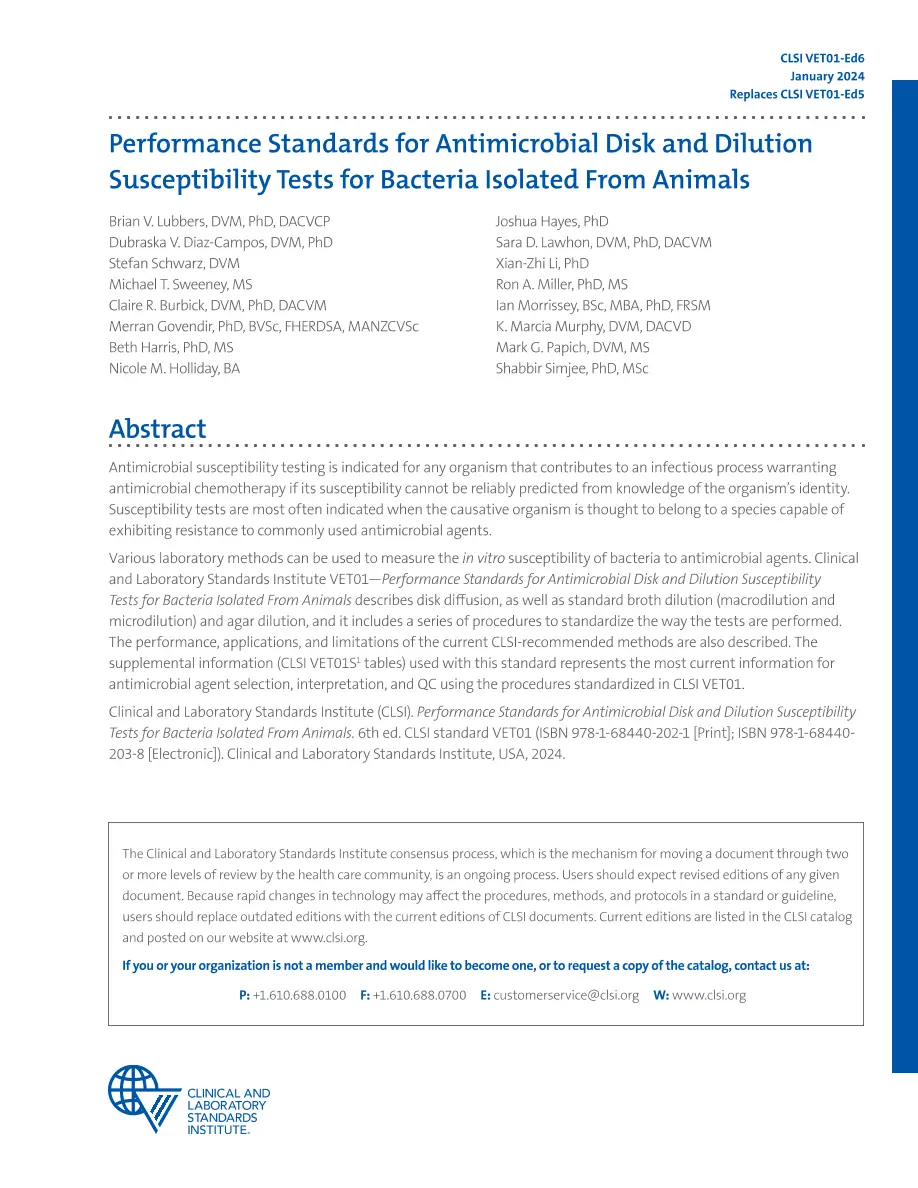 CLSI VET01 6th Edition pdf