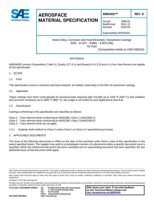 SAE AMS5402D pdf