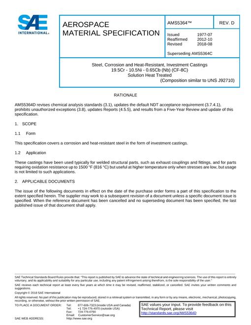 SAE AMS5364D pdf