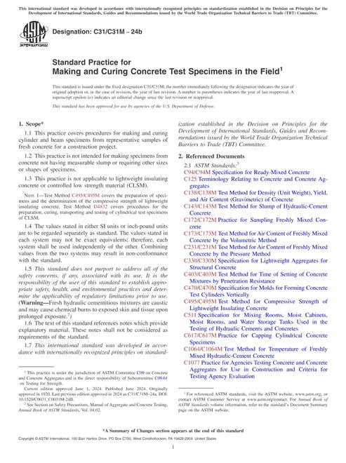 ASTM C31/C31M-24b pdf