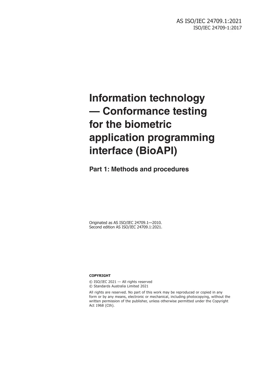 AS ISO/IEC 24709.1:2021 pdf