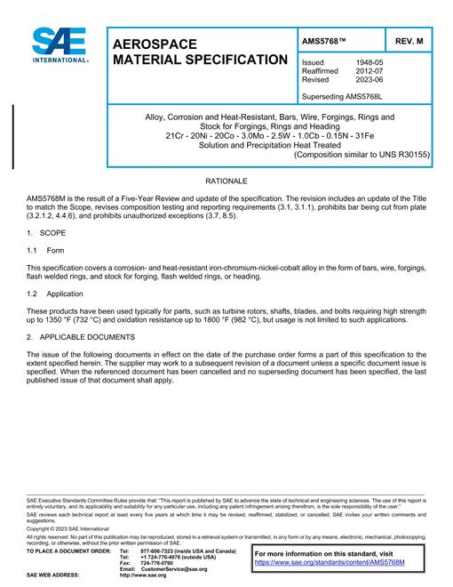 SAE AMS5768M pdf