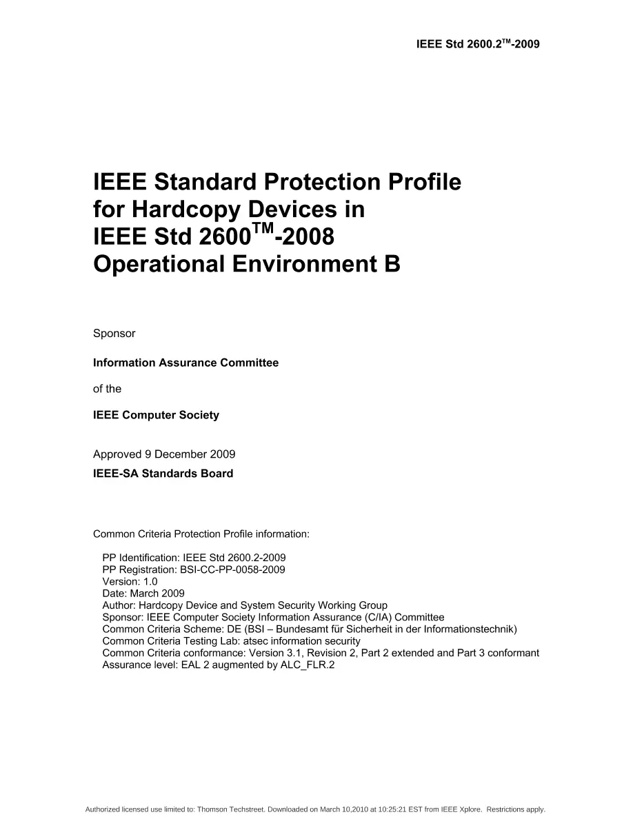 IEEE 2600.2-2009 pdf